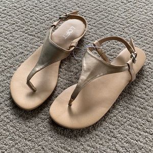 NEW LOFT Gold Thong Sandals